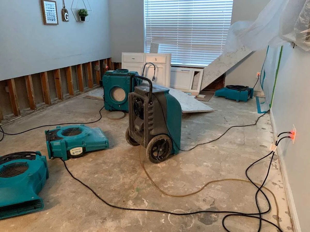 Dehumidifier in flood-cut room for Water Extraction & Removal in Ypsilanti